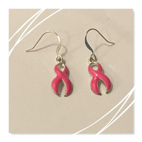 NEW Pink Ribbon earrings - Picture 1 of 3